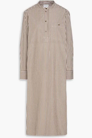 Claudie Pierlot Striped cotton-poplin midi shirt dress