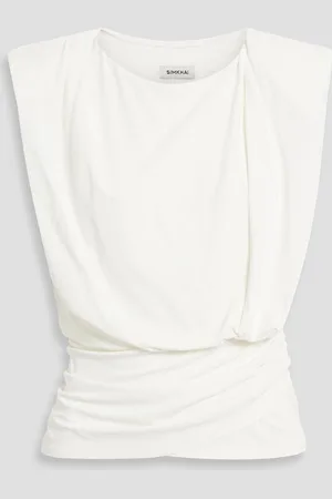 Simkhai Daton draped jersey top - White