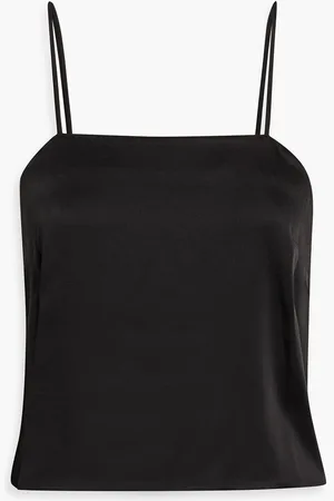 Simkhai Cropped cutout satin-crepe camisole - White