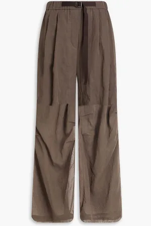 Brunello Cucinelli Cotton-organza wide-leg pants