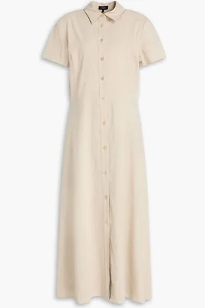 THEORY Linen-blend midi shirt dress - Neutral