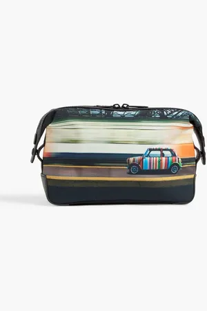 Paul Smith Leather-trimmed printed canvas wash bag
