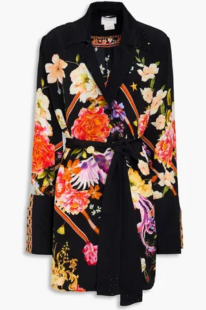 Camilla Crystal-embellished floral-print silk crepe de chine jacket