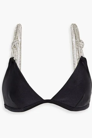 Simkhai Brighton crystal-embellished triangle bikini top