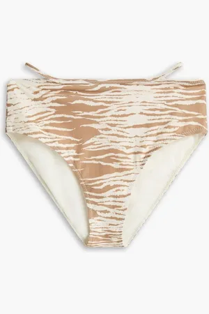 Ganni Cutout tiger-print bikini briefs