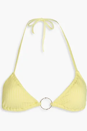 Melissa Odabash Miami ribbed triangle bikini top - Yellow
