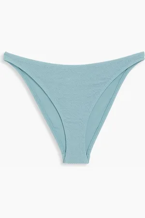 Solid The Paula stretch-seersucker bikini briefs - Blue
