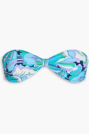 Melissa Odabash Stockholm tie-back printed bandeau bikini top - Blue