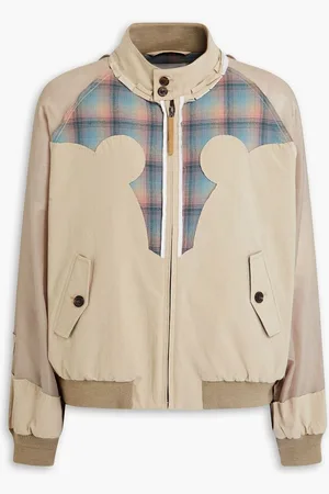 Maison Margiela Pendleton checked wool, shell and cotton-blend bomber jacket - Neutral