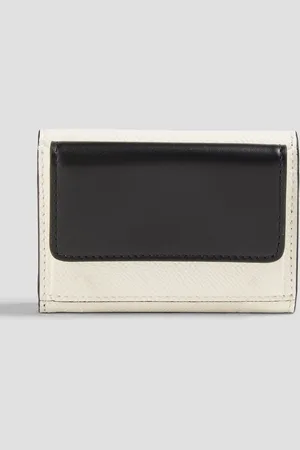 Maison Margiela Two-tone textured-leather wallet - White