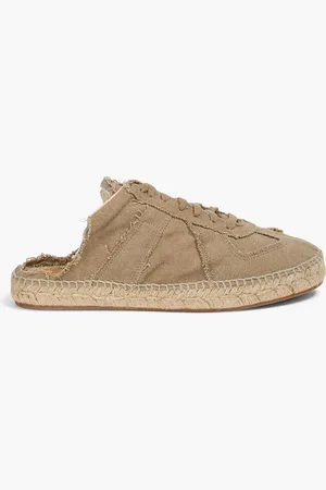 Maison Margiela Lace-up cotton-blend canvas espadrille mules - Neutral