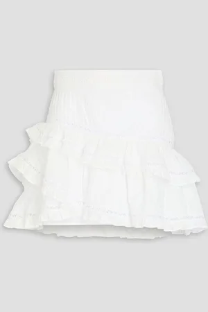Maje Ruffled cotton mini skirt