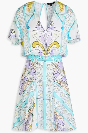 Maje Printed twill mini dress