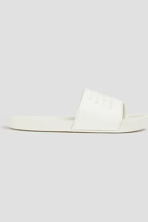 Maison Margiela Tabi split-toe embossed rubber slides - White