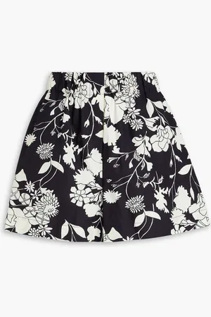 Maje Floral-print cotton shorts