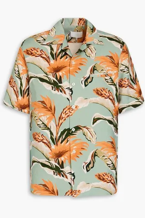 Maison Margiela Floral-print linen and cotton-blend crepe shirt - Green