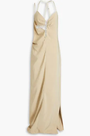 Jacquemus Goccia cutout crepe de chine maxi dress - Neutral