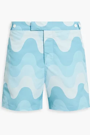 Frescobol Carioca Short-length printed swim shorts - Blue
