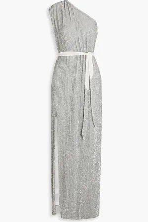 Retrofete Vivien one-shoulder sequined chiffon maxi dress - Metallic