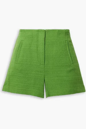 VERONICA BEARD Jazmin cotton-tweed shorts - Green