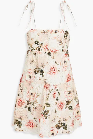 ALICE+OLIVIA Alice Olivia - Lorelle floral-print broderie anglaise cotton mini dress - Pink