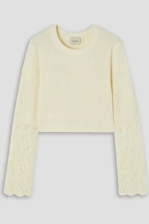 LE KASHA Hasaya cropped crocheted linen top - White