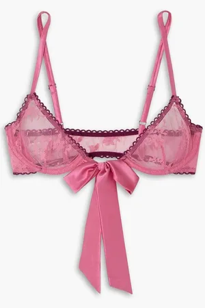 FLEUR DU MAL Untie Me silk satin-trimmed lace underwired bra