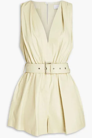 IRO Garissa belted leather playsuit - Yellow