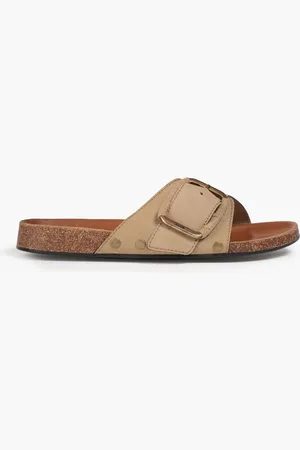 Bash Clora studded suede slides - Neutral