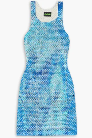 AGR Foiled Wisdom metallic crocheted cotton mini dress