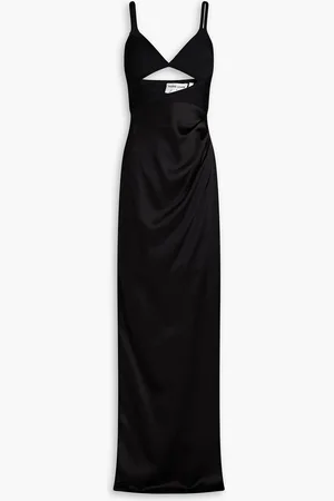 Hervé Léger Bandage-paneled draped satin gown