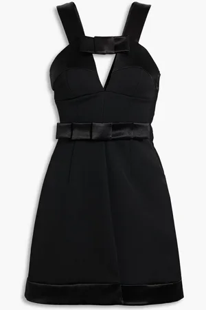 Jil Sander Cutout bow-embellished wool-crepe mini dress