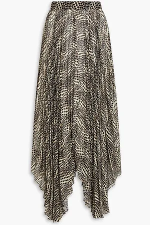 Isabel Marant Alena pleated printed chiffon midi skirt - Neutral