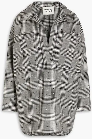 TOVE Prince of Wales checked wool-blend tunic