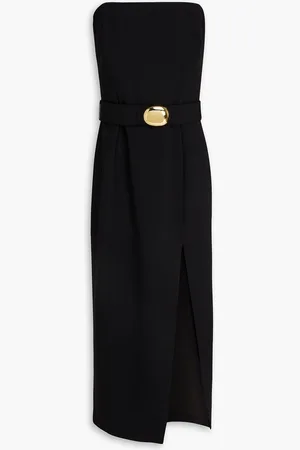 Nicholas Strapless belted crepe midi dress