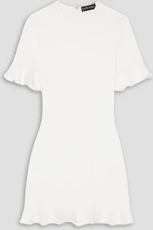 DAVID KOMA Circle Back ruffled stretch-ponte mini dress