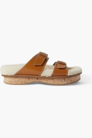 Chloé Marah shearling sandals - Brown