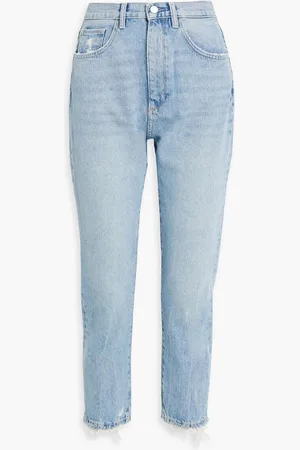 DL1961 Lela distressed high-rise skinny jeans - Blue