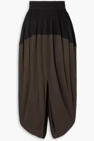 Proenza Schouler Gathered two-tone voile midi skirt