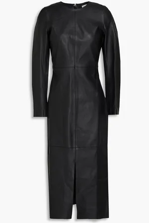 Totême Paneled leather midi dress