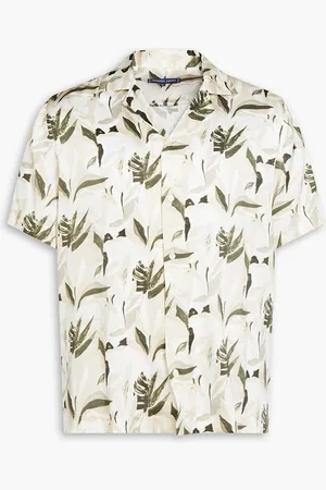 Frescobol Carioca Roberto printed silk-satin shirt - Neutral
