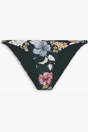 ONIA Ashley floral-print low-rise bikini briefs - Green