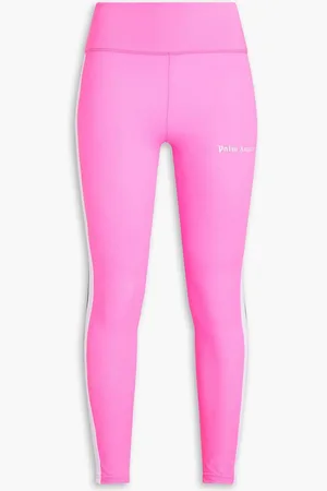 Palm Angels Cropped perforated stretch leggings - Pink