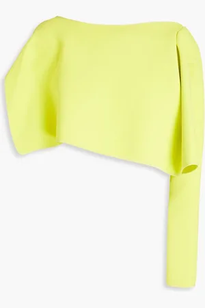 MATICEVSKI Ballade one-sleeve cropped crepe top