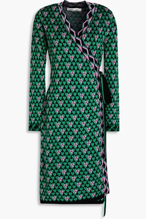 Diane von Furstenberg Alexandrina jacquard-knit wrap dress