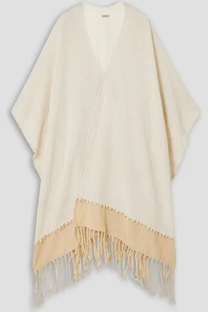 Caravana Wanpu fringed two-tone cotton-gauze coverup - White