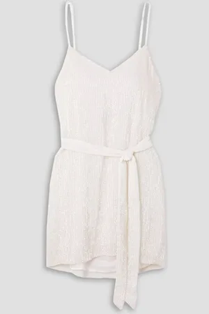 Retrofete Claire belted sequined chiffon mini dress
