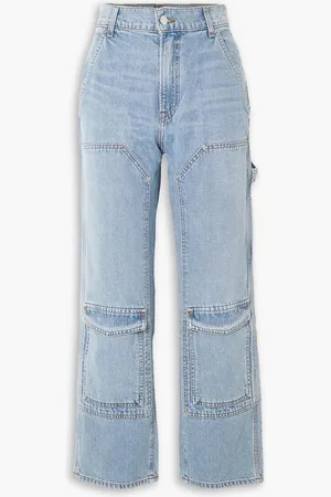 GRLFRND Milla cropped high-rise straight-leg jeans - Blue