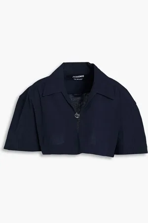 Jacquemus Bebi cropped hemp and cotton-blend shirt - Blue