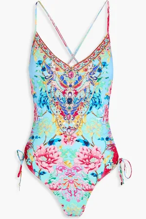 Camilla Go Stag embellished printed swimsuit